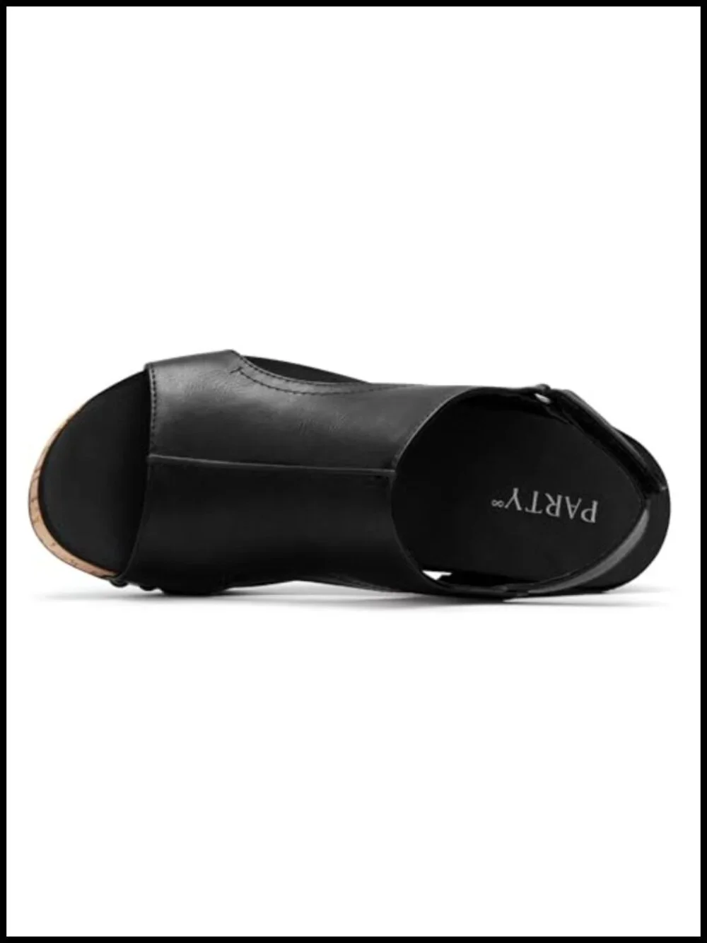Wedge Sandals with Buckle Ankle Strap - PU Material, 2.5